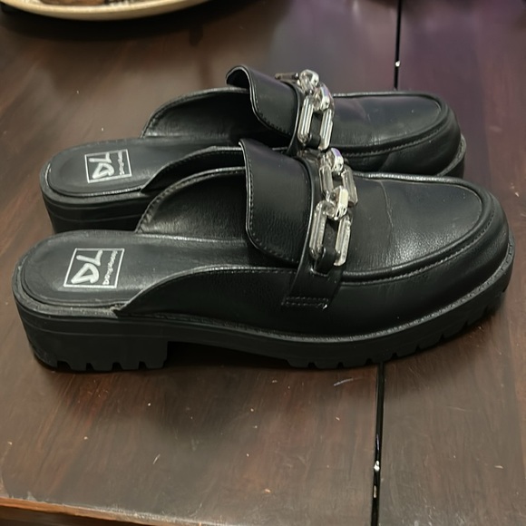 Dirty Laundry Womens Vallor Lucite Chain Detail Chunky Clog Black Size 9 - Picture 2 of 14